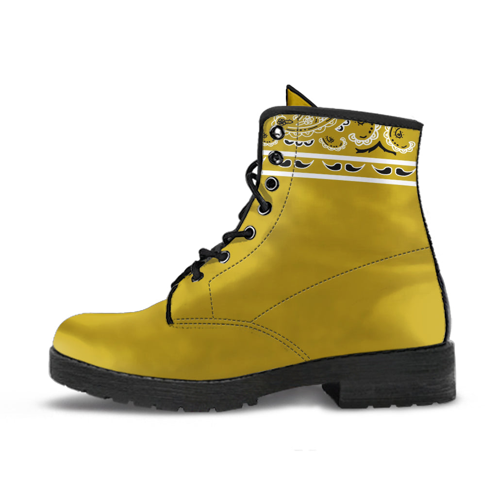 Banded Gold Leather Bandana Boot