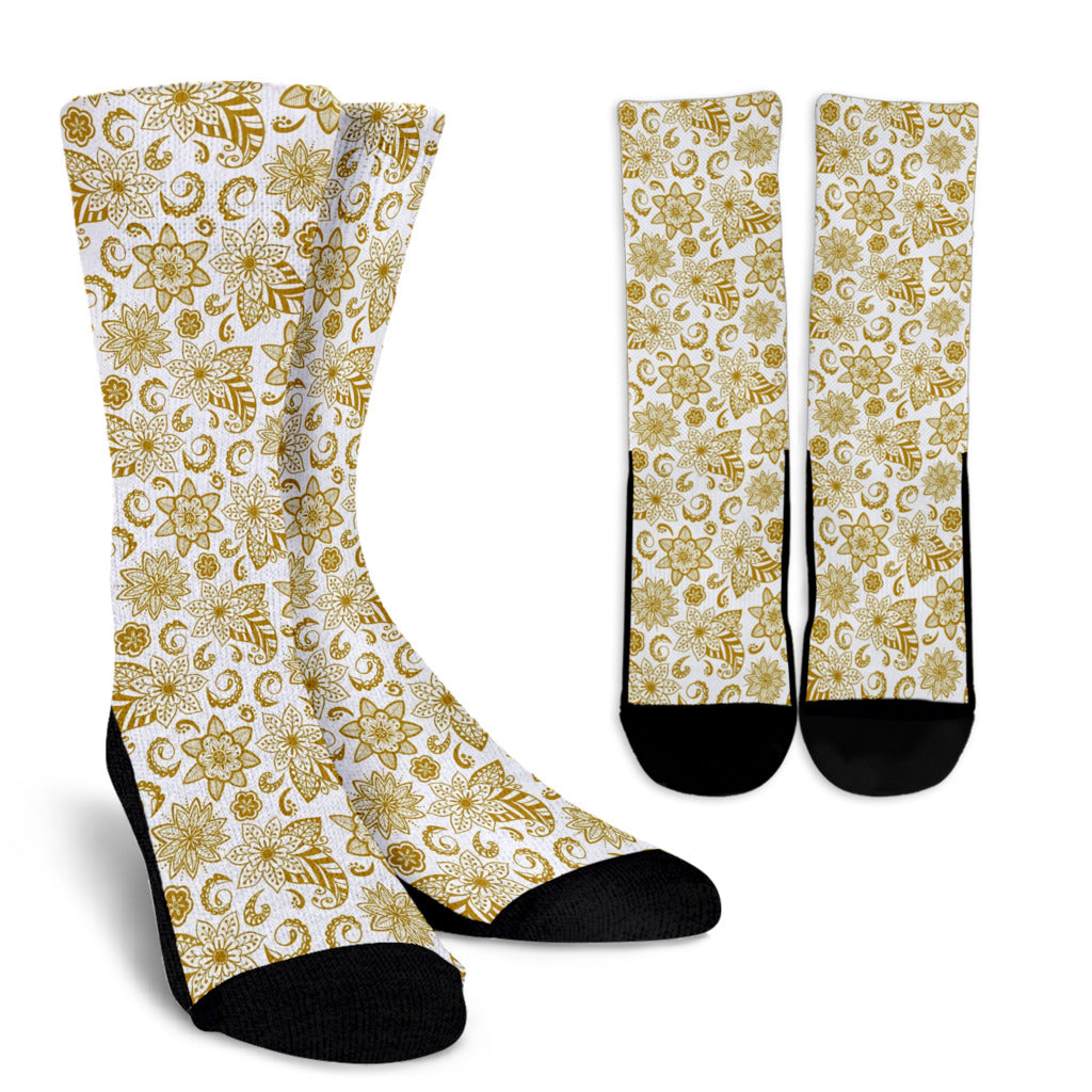 Socks - Blue Paisley on White