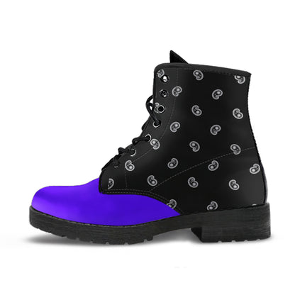 Men's Leather Bandana Boot - Purple/Black