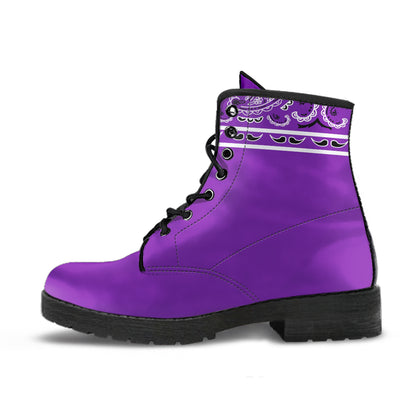 Banded Grape Leather Bandana Boot