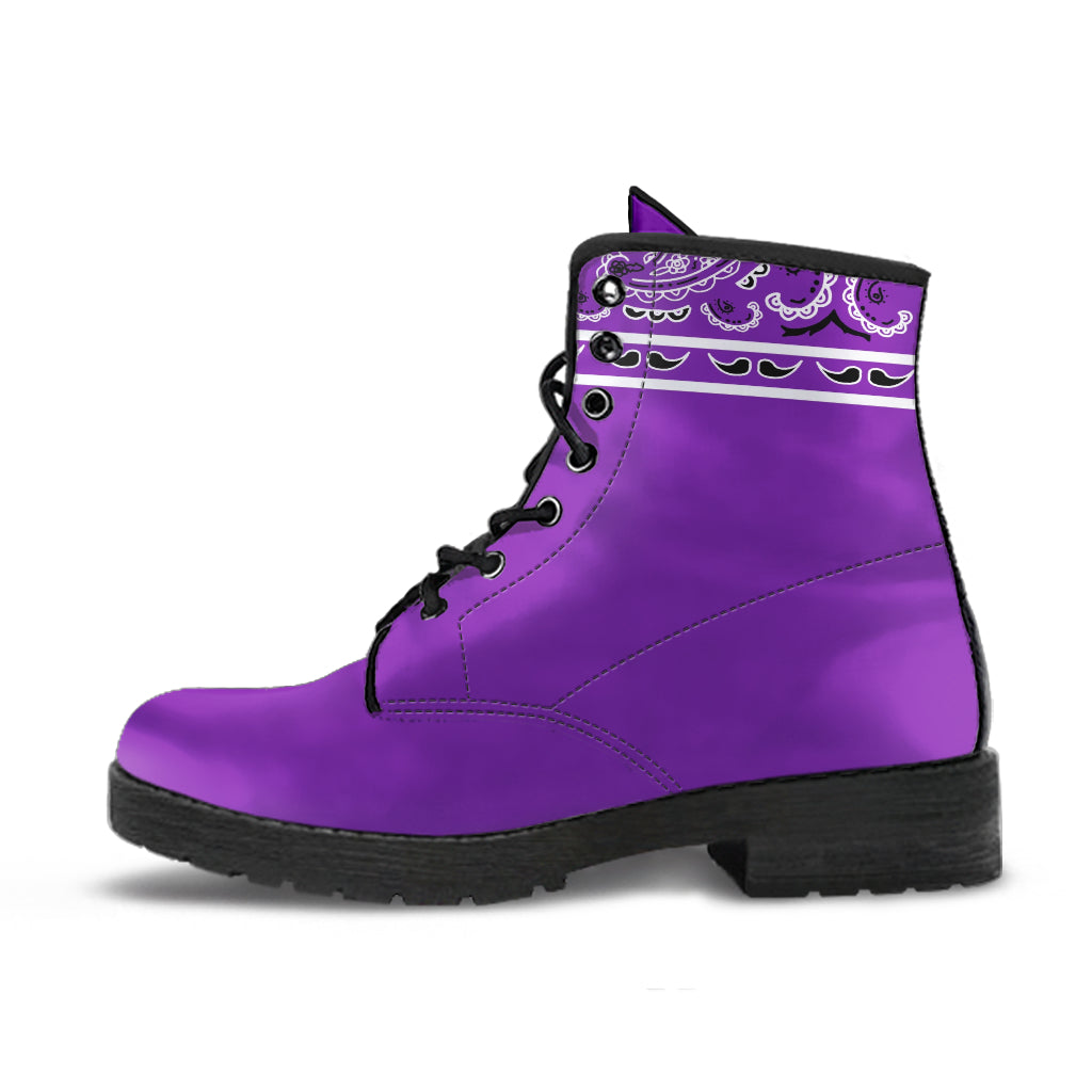 Banded Grape Leather Bandana Boot