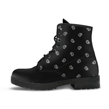 Men's Leather Bandana Boots - Black on Black