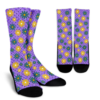Socks - Light Blue Paisley with Flowers