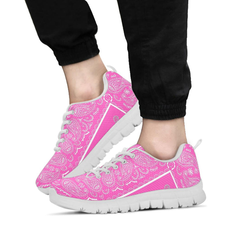 Low Top Sneaker - Bright Pink on White