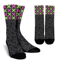 Socks - Bright Pink and Orange on Paisley