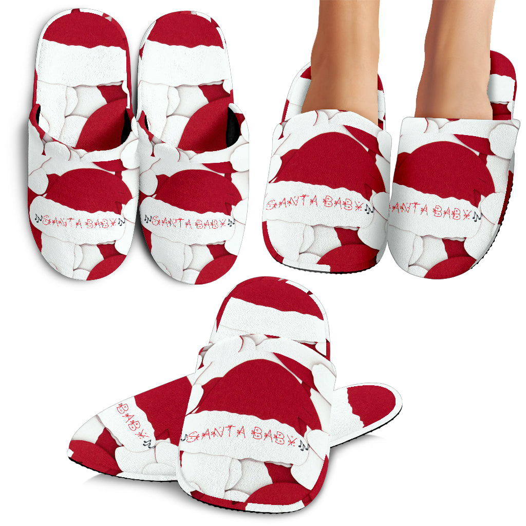 Christmas Slippers -  Women's Santa Baby
