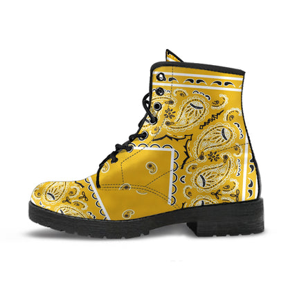 Men's Leather Bandana Boot - Gold