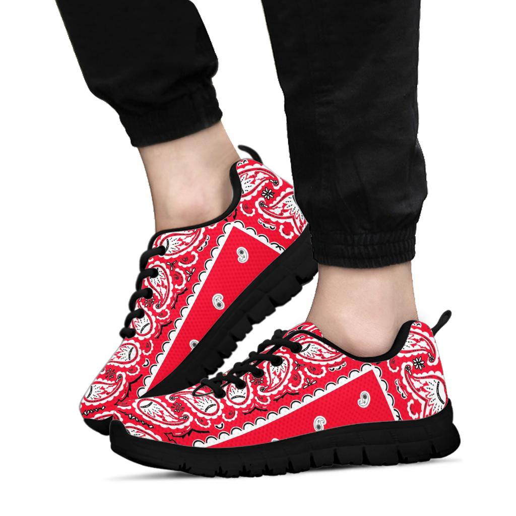 Low Top Sneaker - Red White Black Sole