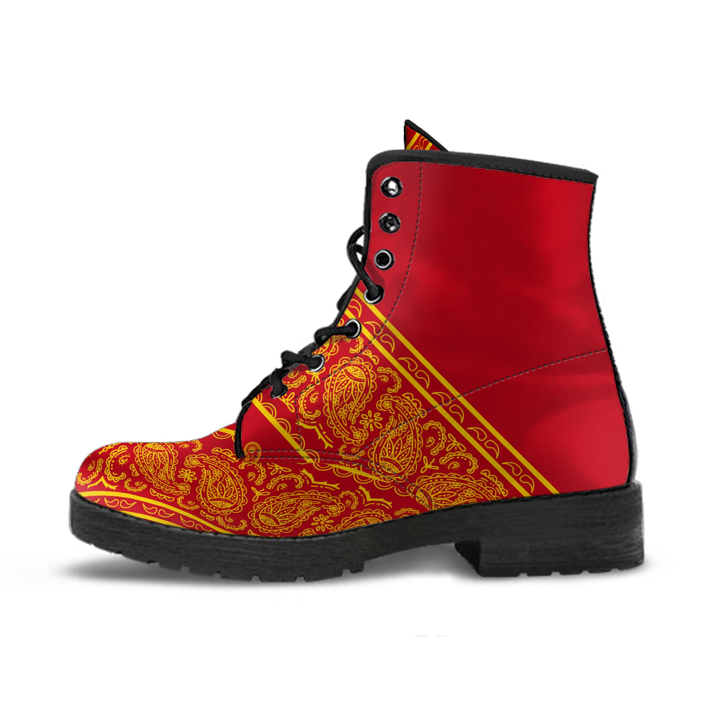 Flying V Red and Gold Leather Bandana Boot