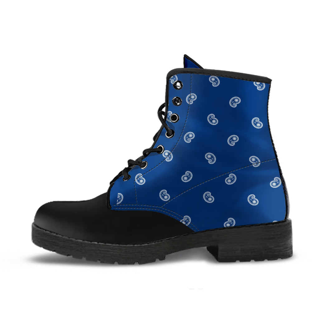 Women's Leather Bandana Boot - Black/Navy