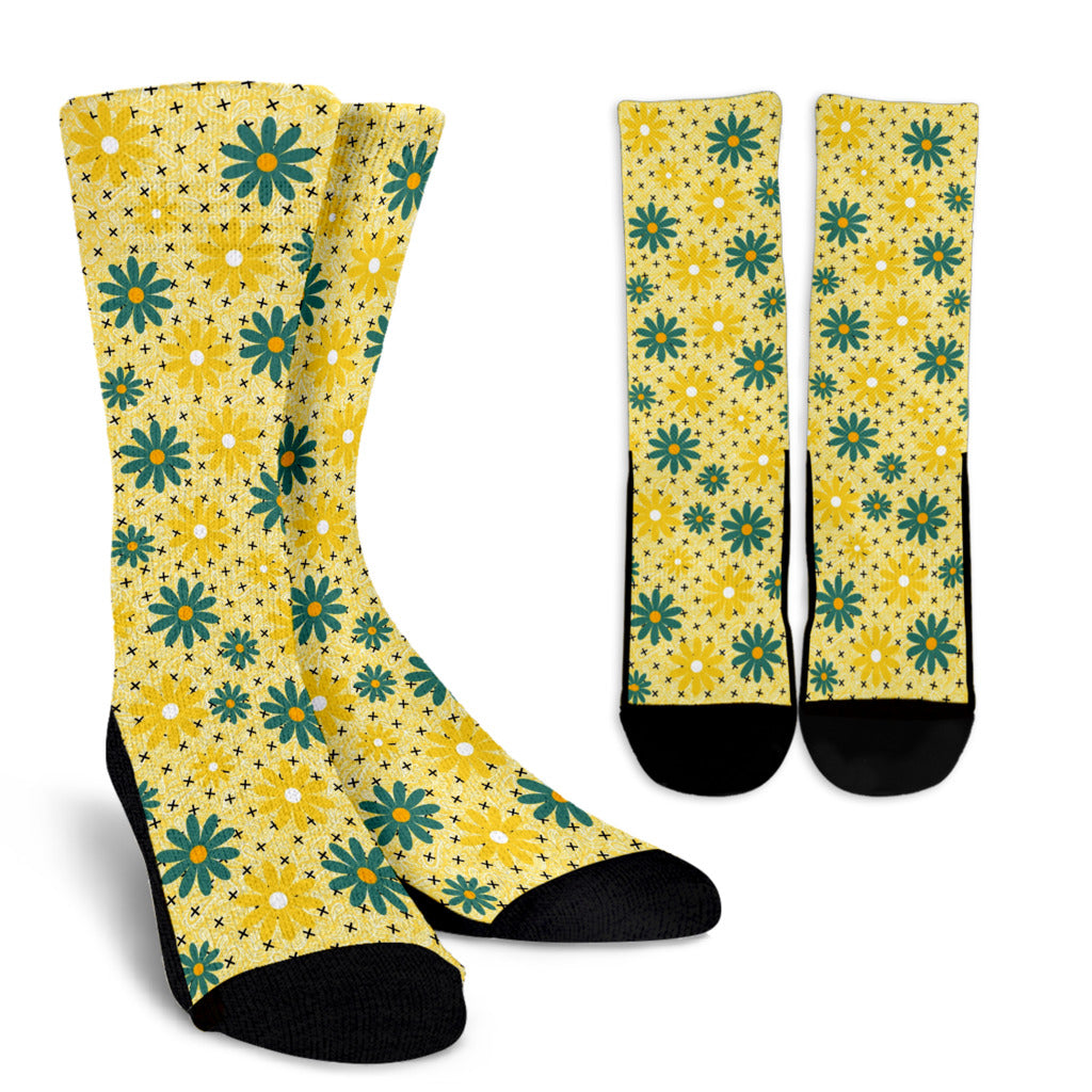 Socks - Light Blue Paisley with Flowers