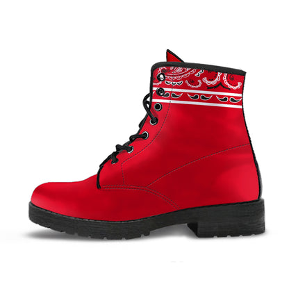 Banded Red Leather Bandana Boot