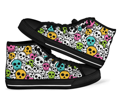 High Top Sneakers - Kawaii Style Skulls