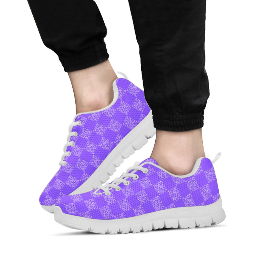 Low Top Sneaker - Purple CheckerBoard
