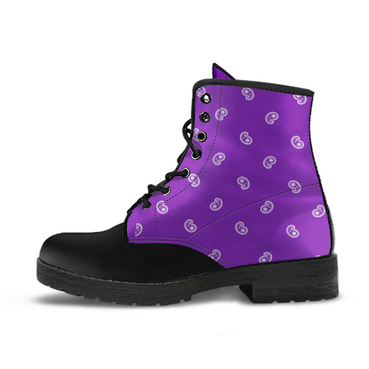 Men's Leather Bandana Boot - Black/Grape