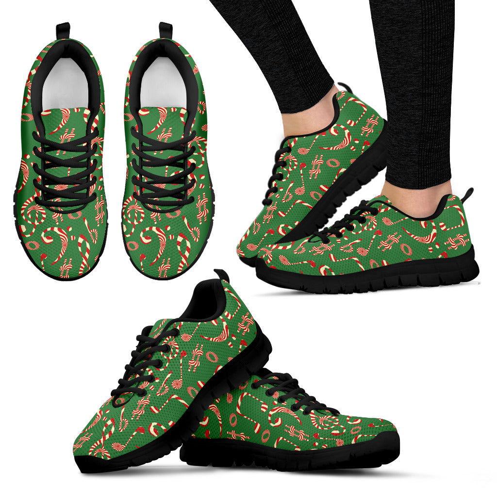 Christmas LT Sneakers - Women's Green w Red Candy Canes