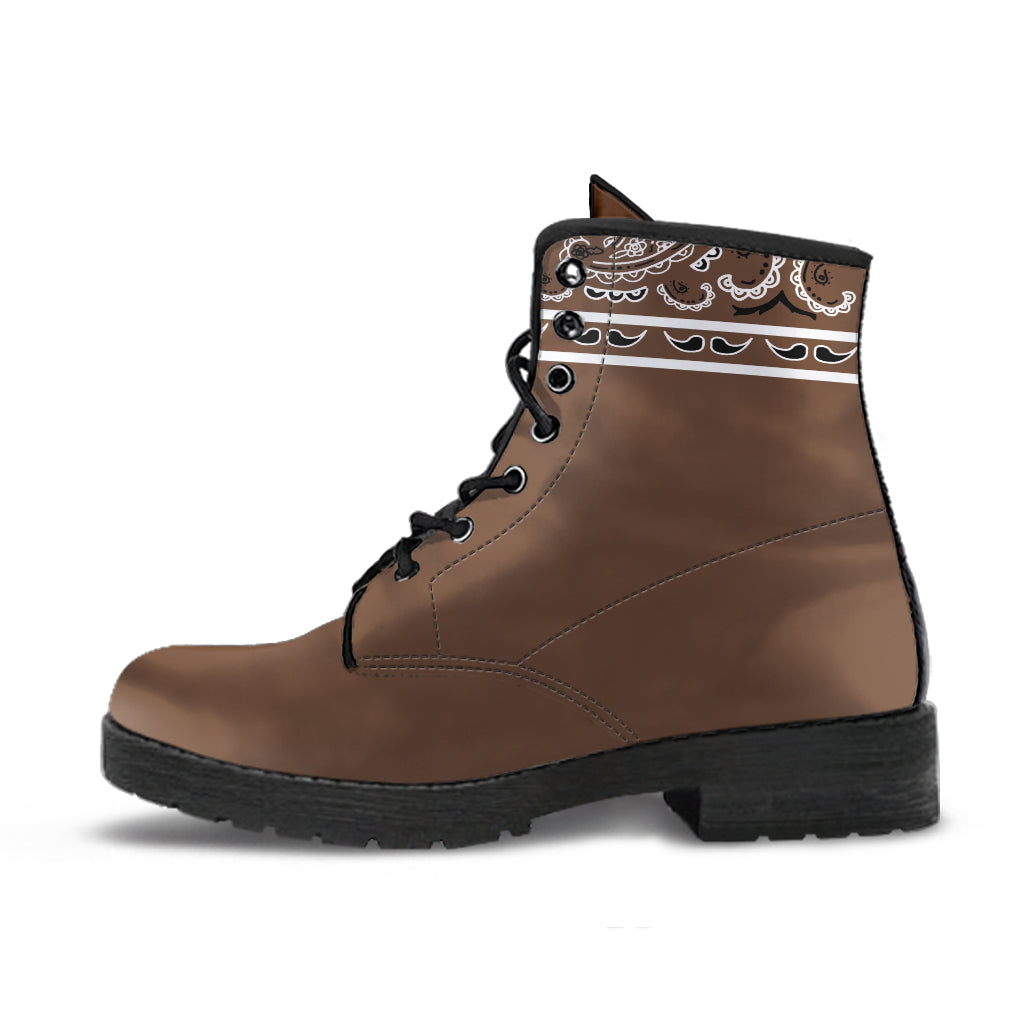 Banded Brown Leather Bandana Boot