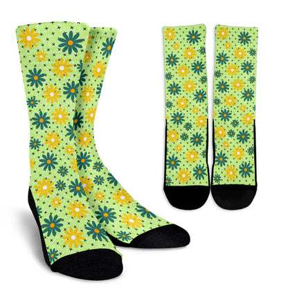 Socks - Light Blue Paisley with Flowers