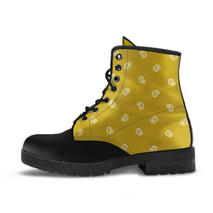 Men's Leather Bandana Boots -Black/Gold