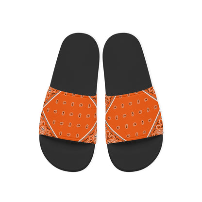 Bright Orange Diamond OG Bandana Slides