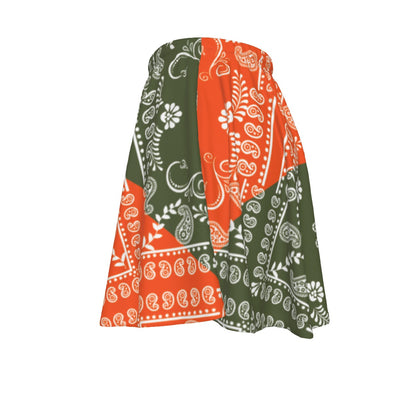 Orange and Army Green Team Skirt