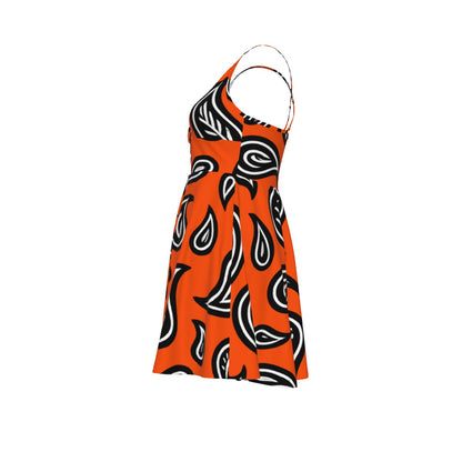 Women‘s  Bright Orange Cross Cami Dress