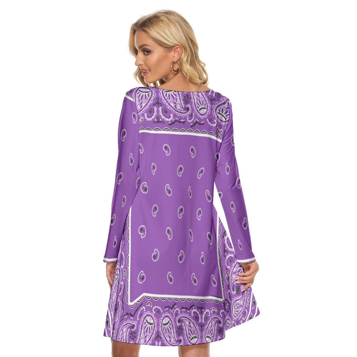 Crew Neck Dress - Grape