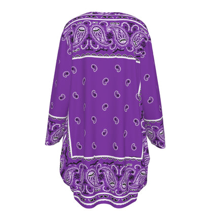 Crew Neck Dress Loose Fit - Grape