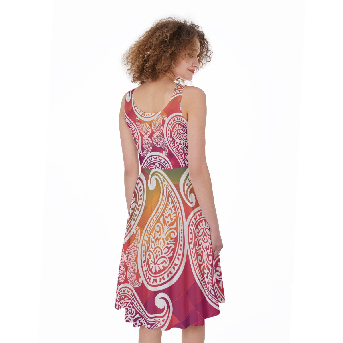 Colorful Paisley Sleeveless Dress