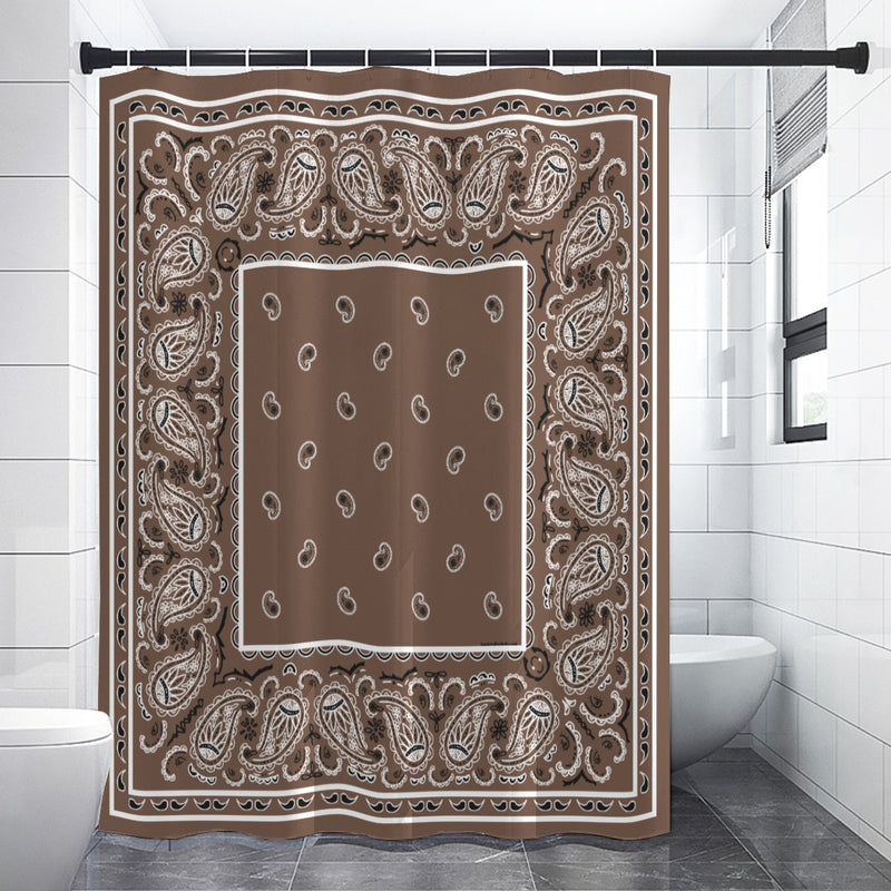 Shower Curtain - Coffee Brown OG Bandana 4 Sizes