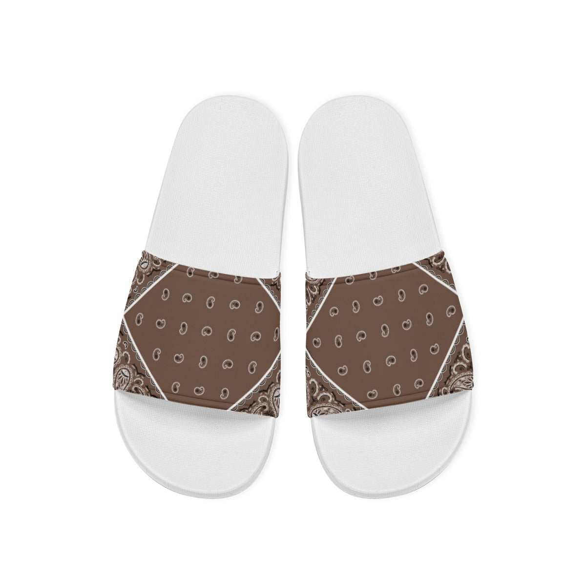 Coffee Brown Diamond OG Bandana Slides