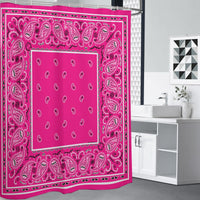 Shower Curtain - Bright Pink OG Bandana 4 Sizes