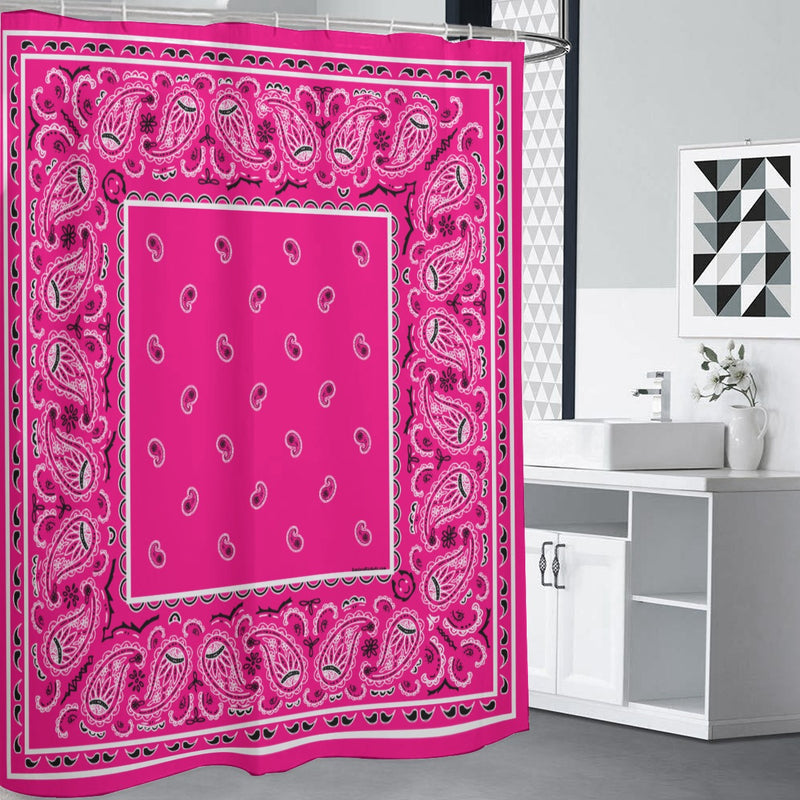 Shower Curtain - Bright Pink OG Bandana 4 Sizes