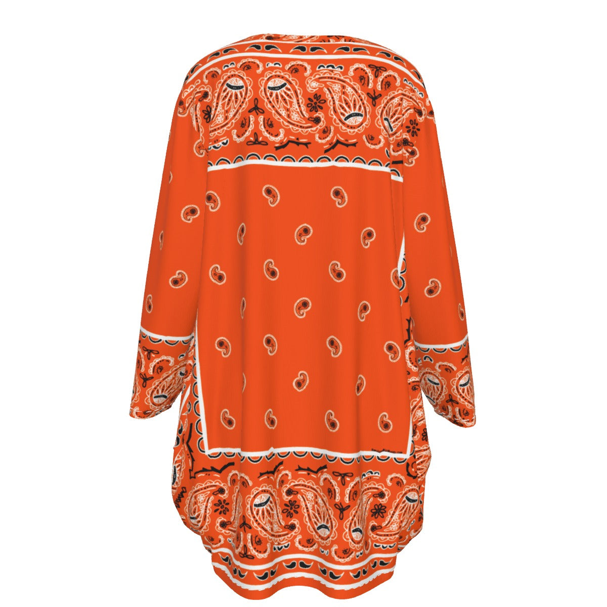 Crew Neck Dress Loose Fit - Bright Orange