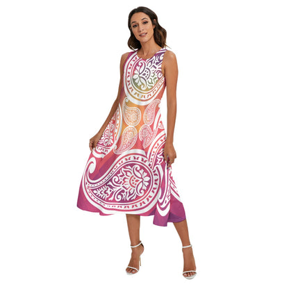 Multicolor Women's Paisley Dress W/ Pockets