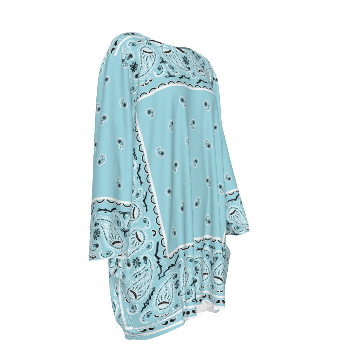 Crew Neck Dress Loose Fit - Baby Blue