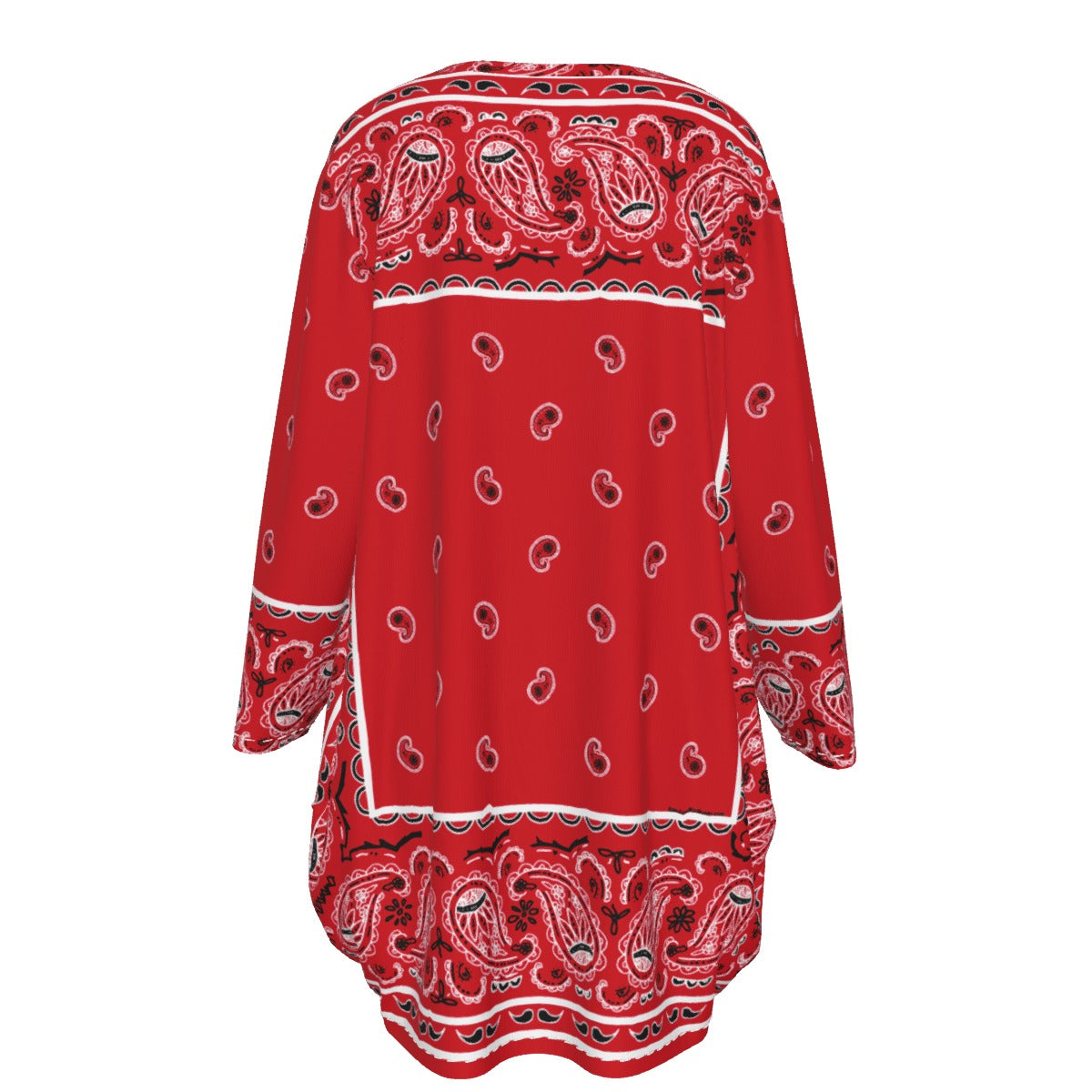 Crew Neck Dress Loose Fit - Red