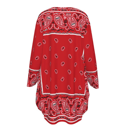 Crew Neck Dress Loose Fit - Red