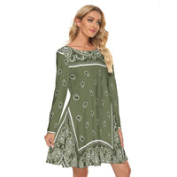 Crew Neck Dress - Army Green