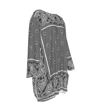 Crew Neck Dress Loose Fit - Gray