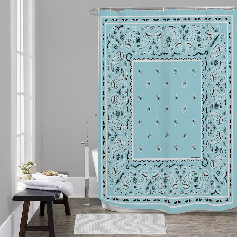 Shower Curtain - Baby Blue OG Bandana - 4 Sizes