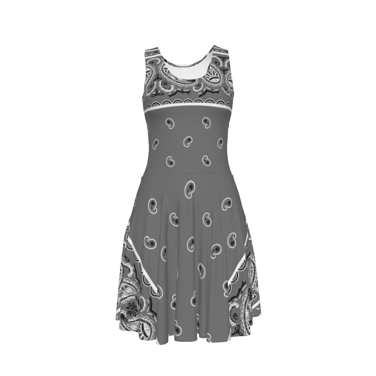 Sleeveless Bandana Dress - Gray