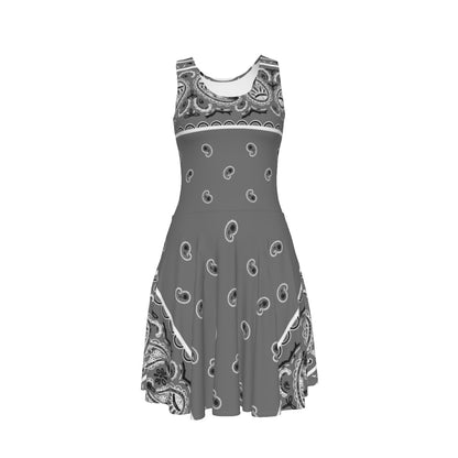 Sleeveless Bandana Dress - Gray