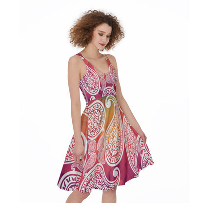Colorful Paisley Sleeveless Dress