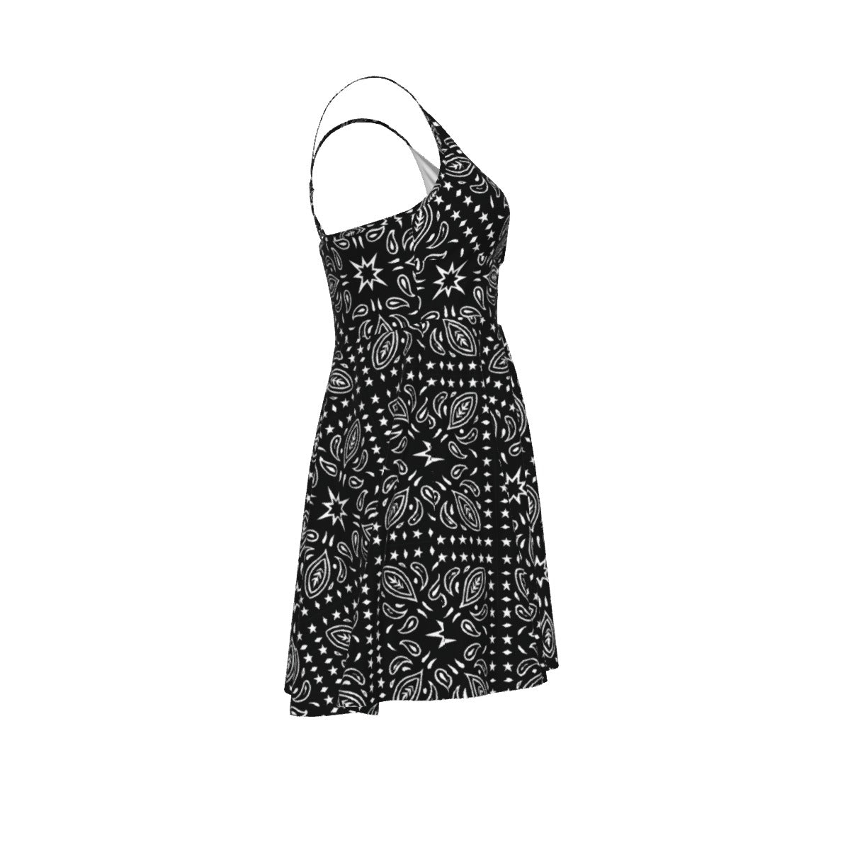 Women‘s Black and White Cami Bandana Dress