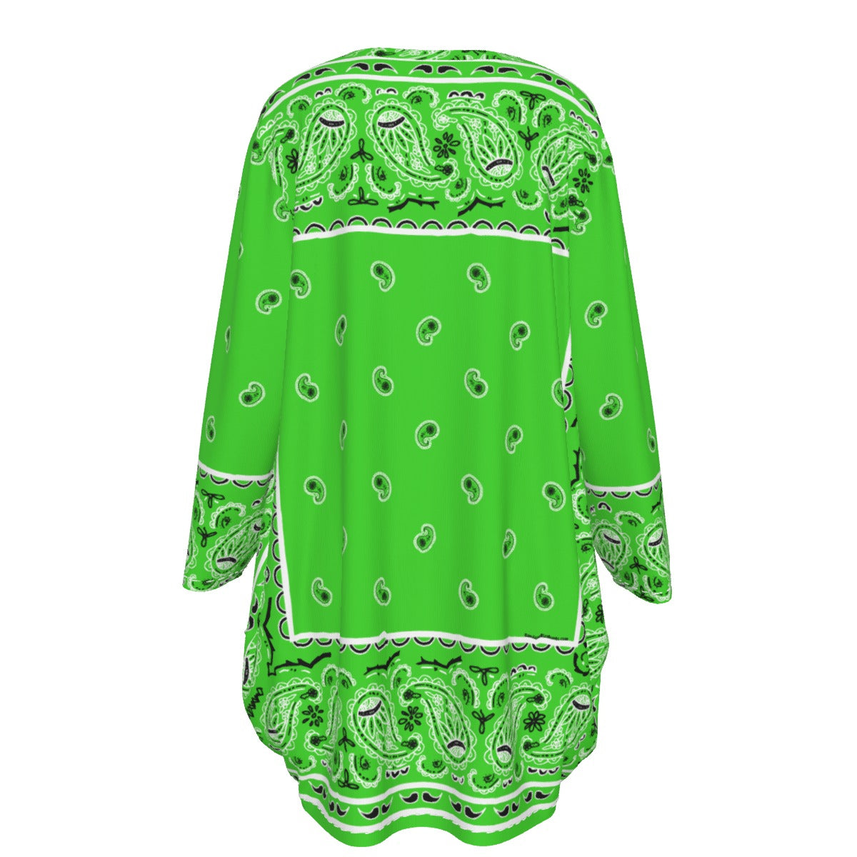 Crew Neck Dress Loose Fit - Bright Green