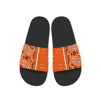 Women's Bright Orange Bandana Slides