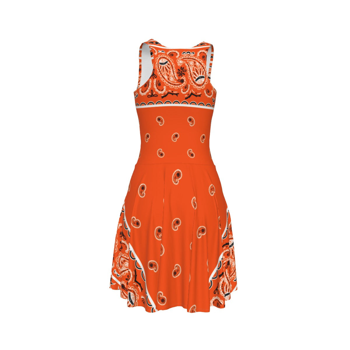 Sleeveless Bandana Dress - Bright Orange