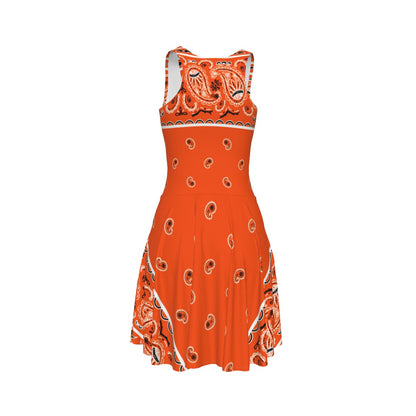Sleeveless Bandana Dress - Bright Orange