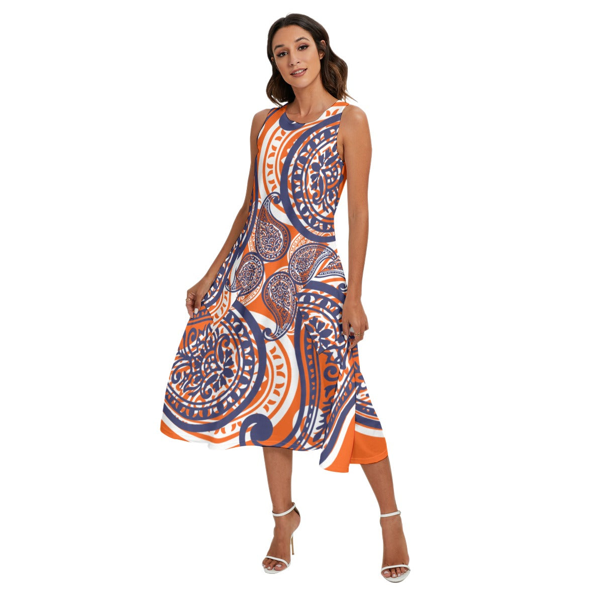 Bright Orange Women's Dress W/ Pockets